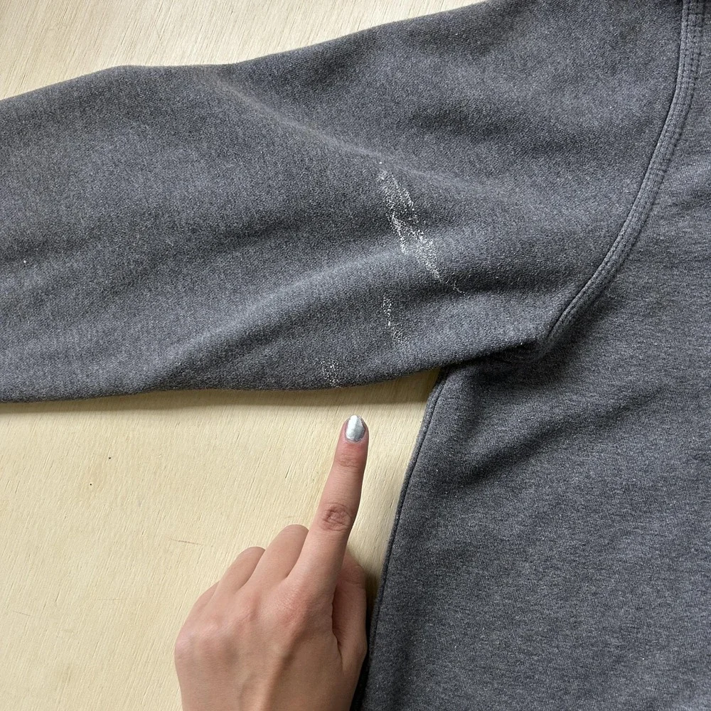 Y2K Nike Hoodie Mens Large Gray Fleece Full Zip Swoosh Logo Sweatshirt Athletic